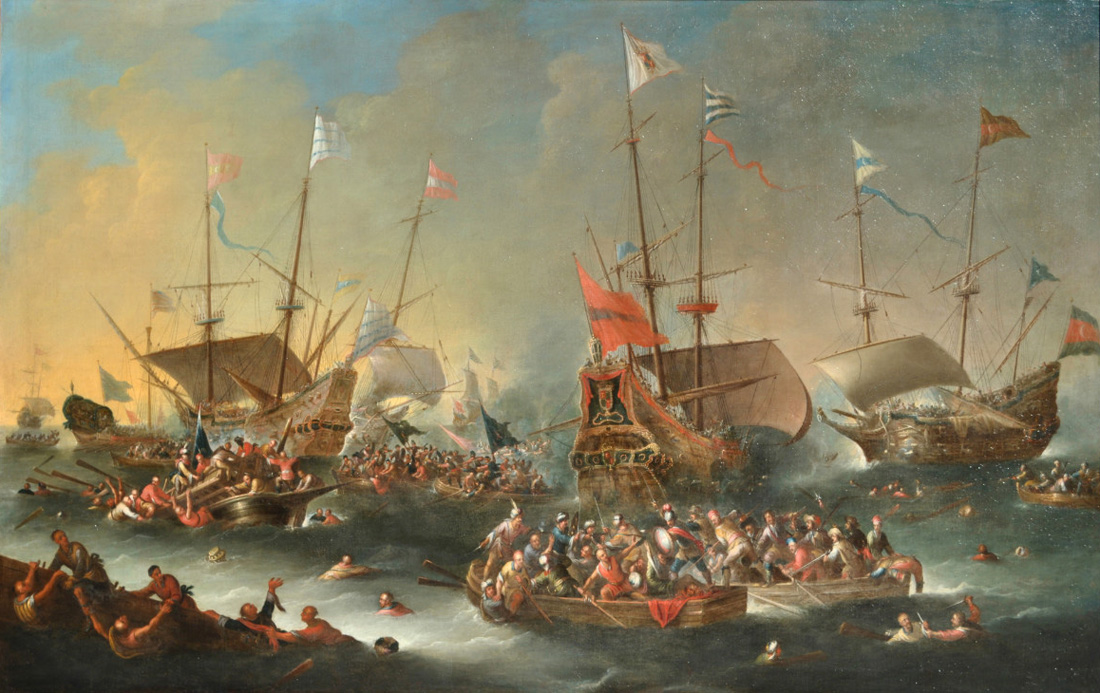 naval battle between christians and turks